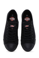 Harley Davidson Women's Black Ontario Fabric Sneaker | Derimod