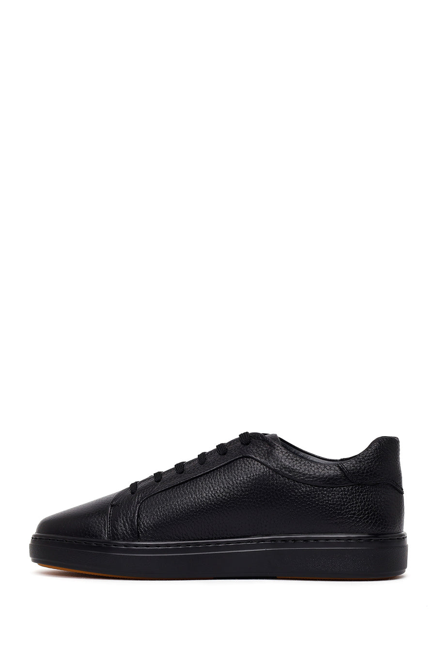 Male Black Lace-Up Leather Sneaker