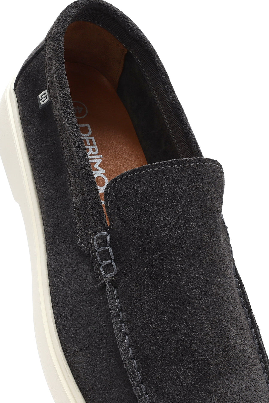 Erkek Gri Süet Deri Casual Loafer