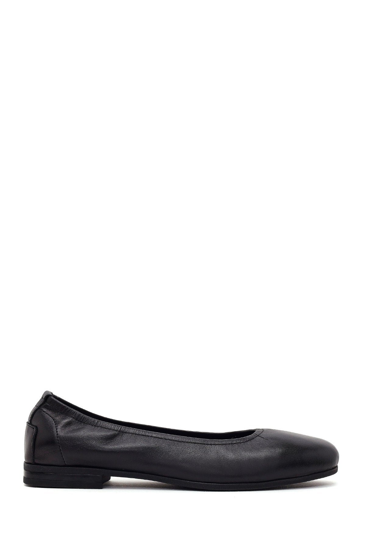 Woman Black Leather Ballet Flat 26PFD290818 | Derimod