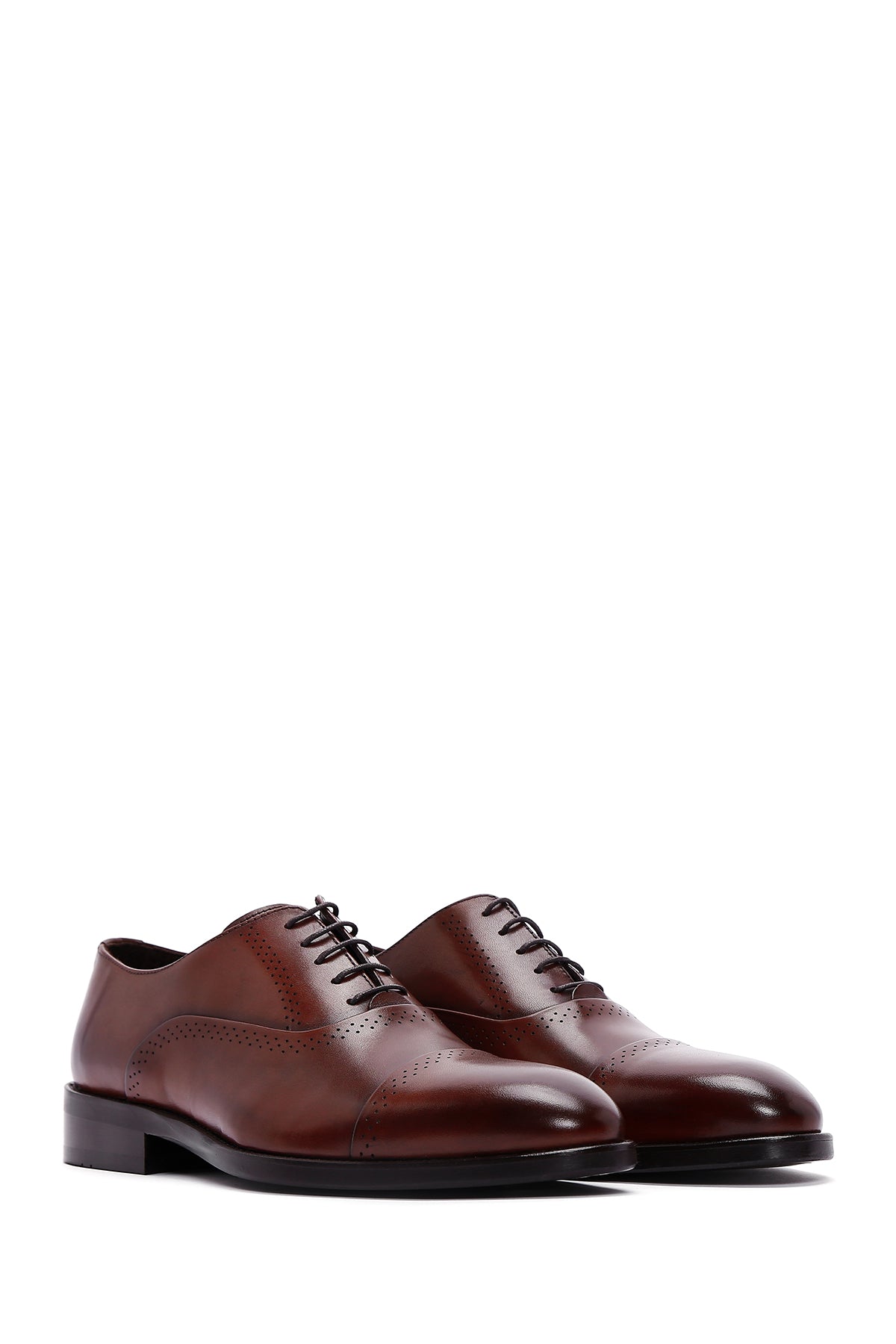 Erkek Kahverengi Deri Klasik Oxford Ayakkabı