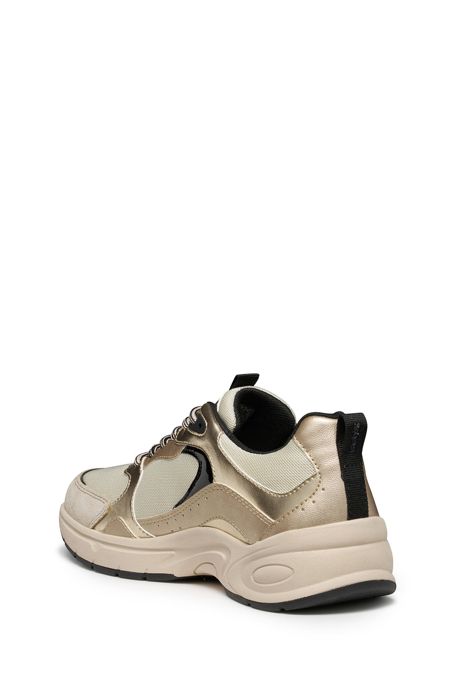 Geox Kadın Bej D Zarvıa A - Mesh+Pearl.Gbk Bağcıklı Kalın Tabanlı Deri Sneaker