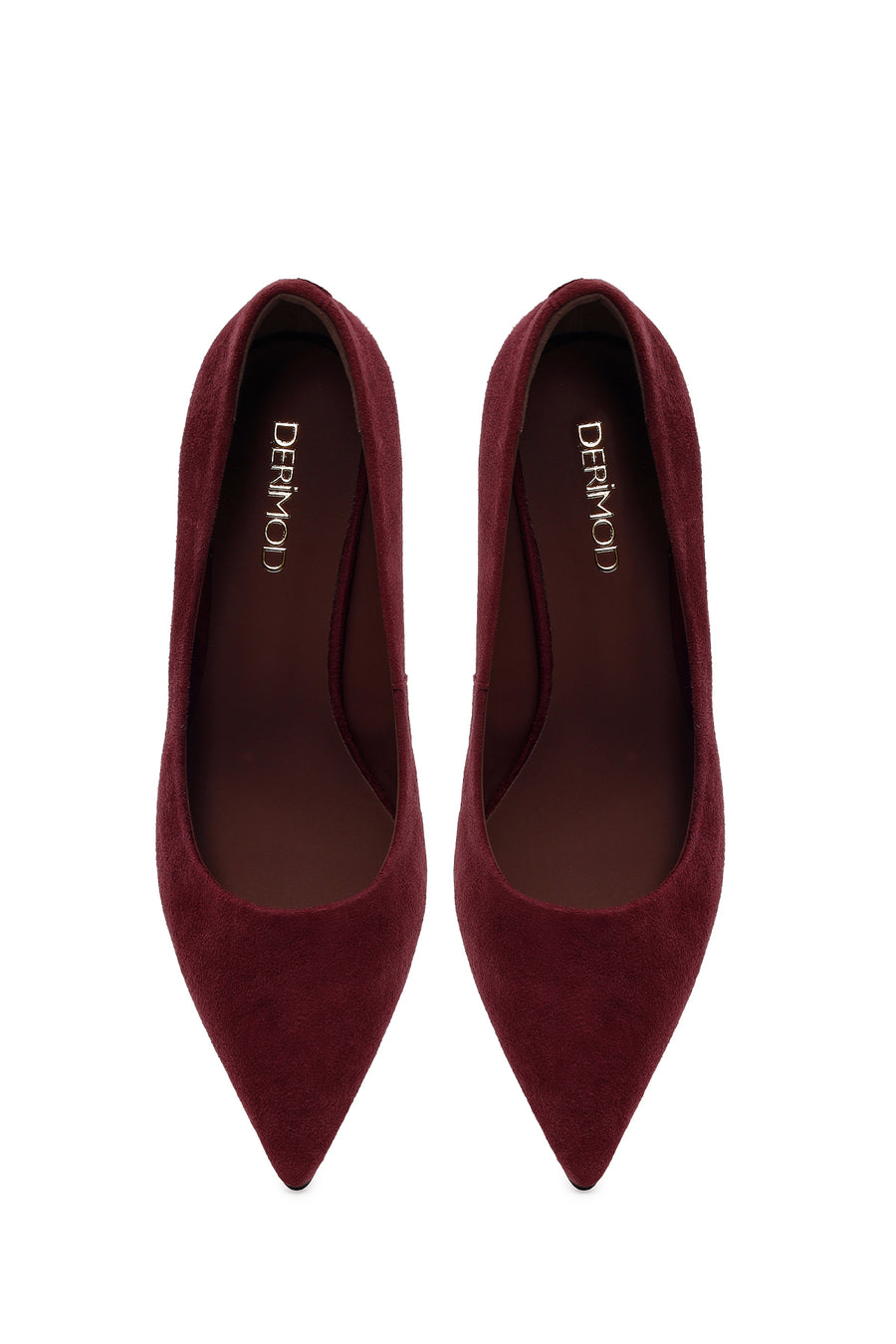 Kadın Bordo İnce Topuklu Süet Deri Stiletto