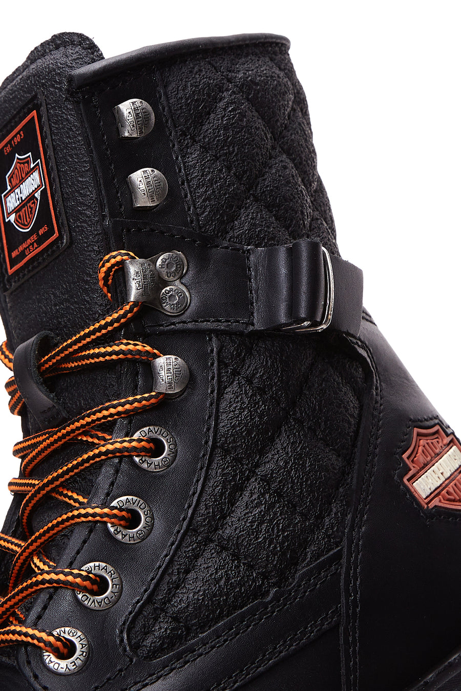 Harley Davidson Kadın Siyah New Worker Deri Postal Bot