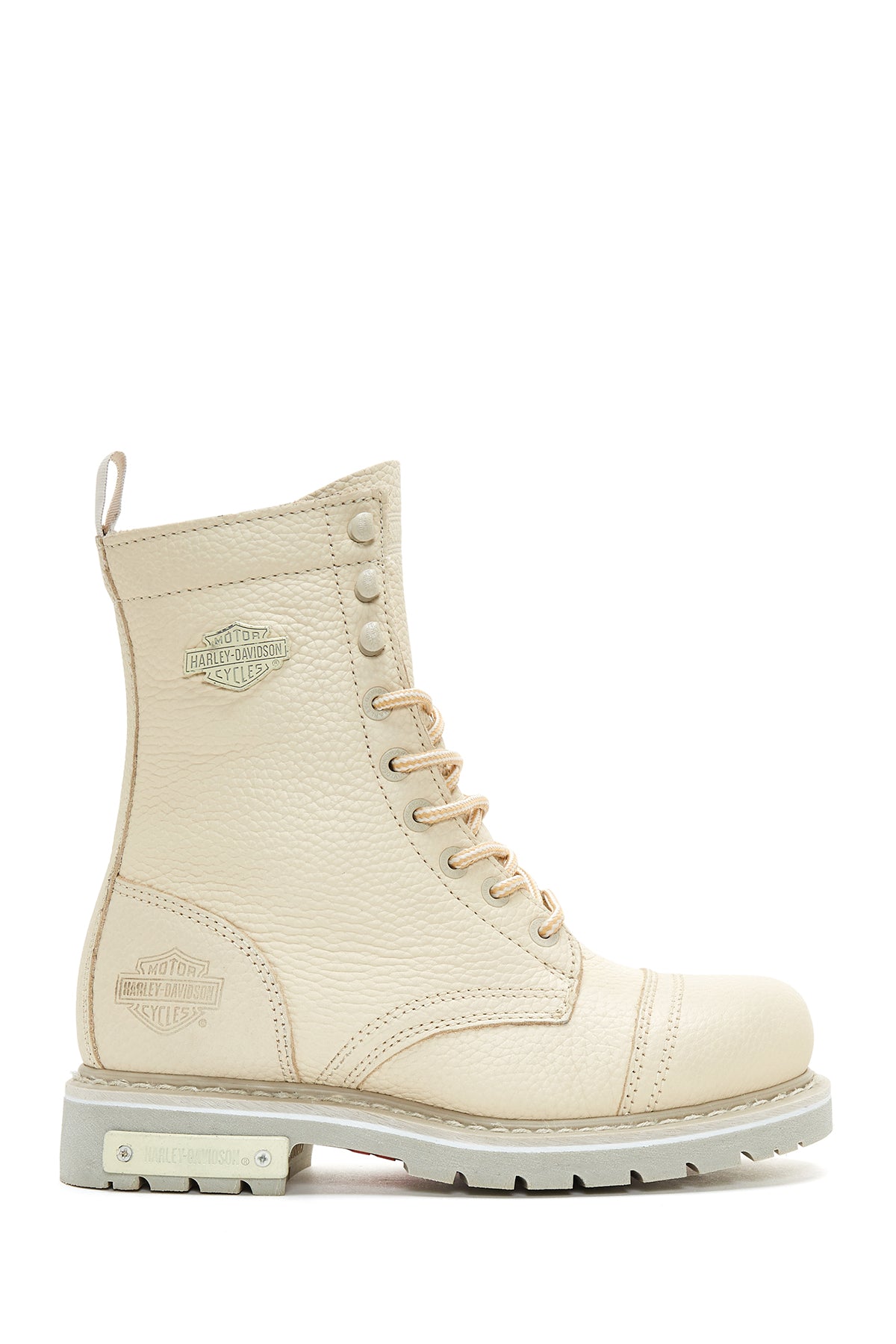 Harley Davidson Kadın Bej Colmar Fermuarlı Postal Deri Bot