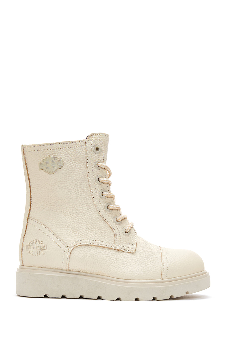 Harley Davidson Women's Beige Tums Boot Leather Boots 025Z100630 | Derimod