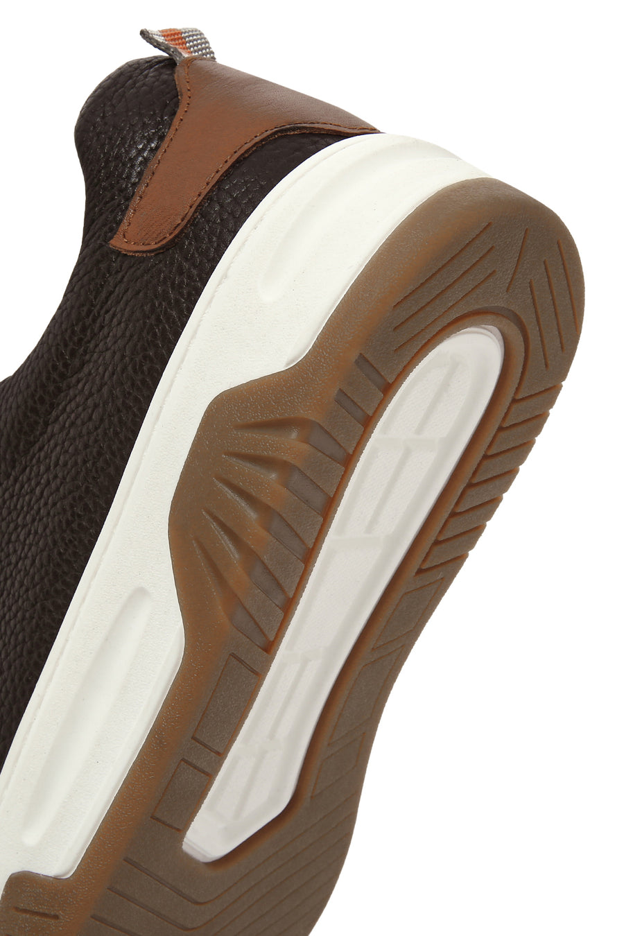 Men's Brown Lace-up Thick-Sole Leather Sneaker