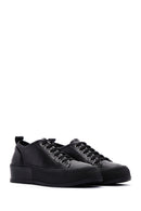 Women's Black Leather Thick Soled Sneaker | Derimod