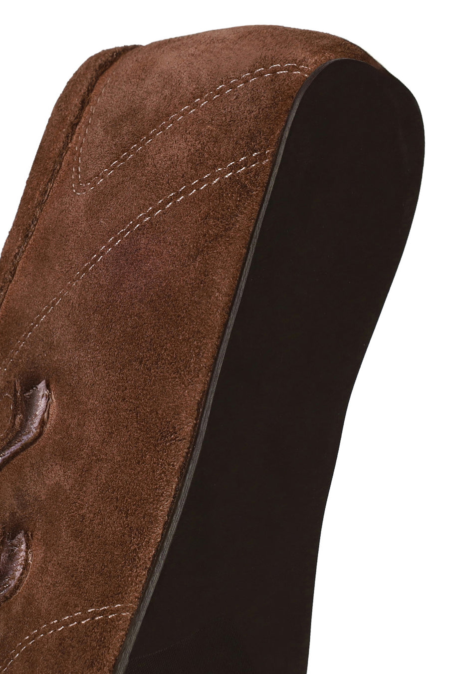 Woman Brown Double-Strap Suede Leather Ballet Flat