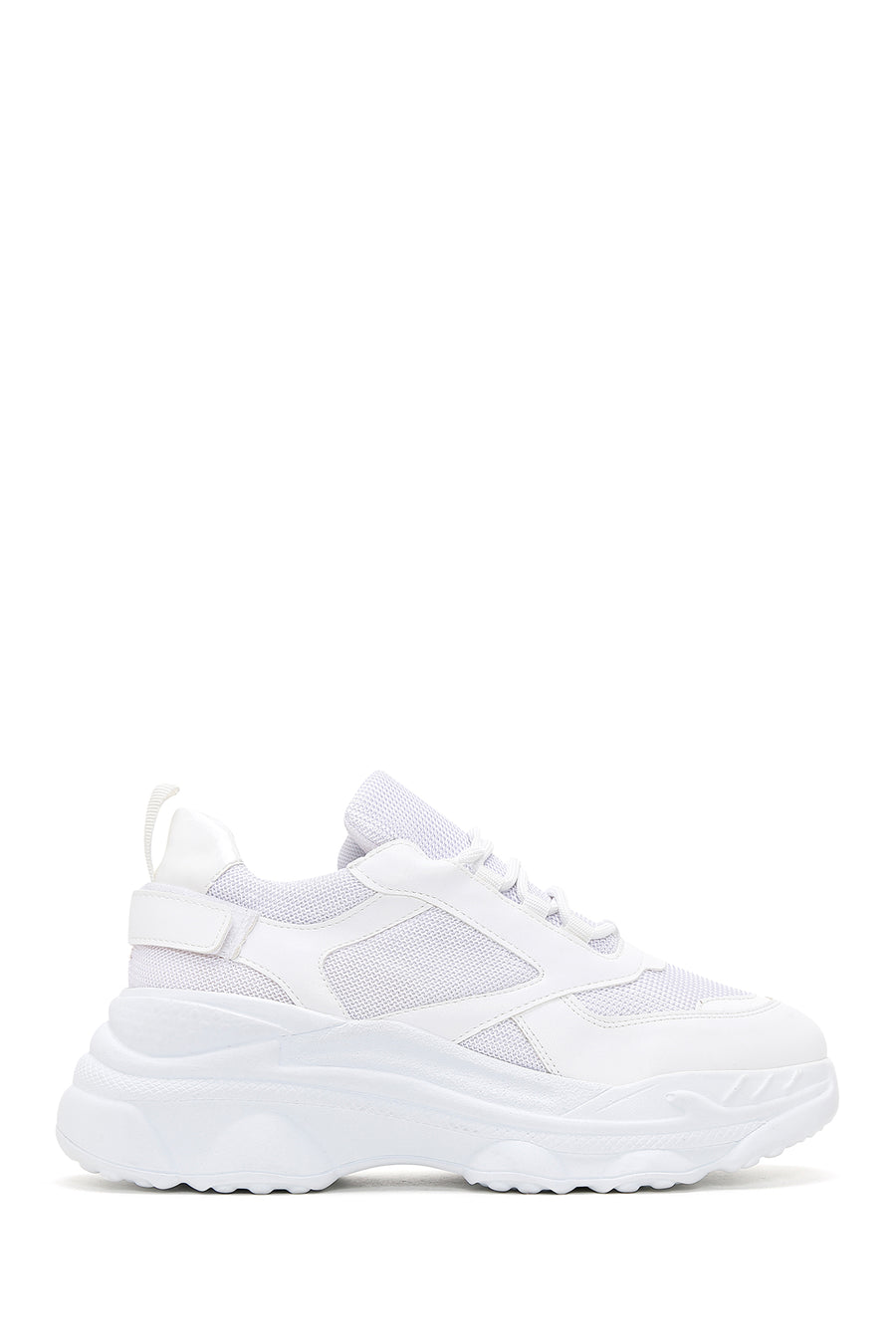 Women's White Lace-Up Thick Soled Sneaker 26PFE220114 | Derimod