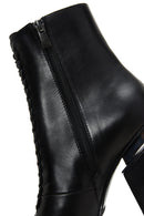 Women's Black Leather Heeled Boots | Derimod