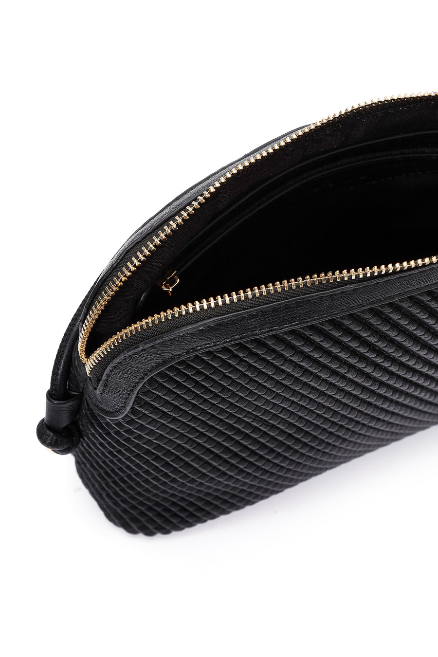 Women's Black Long Strap Quilted Patterned Crossbody Bag