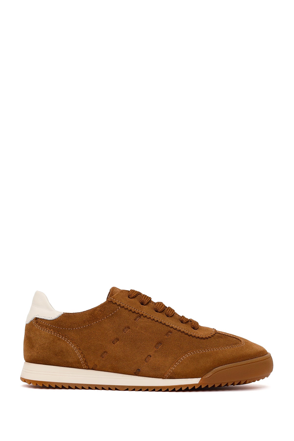 Woman Tan Lace-Up Suede Leather Sneakers 26PFD420410 | Derimod