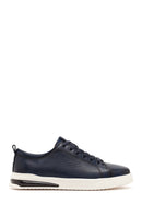 Erkek Lacivert Bağcıklı Deri Sneaker | Derimod