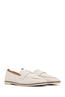 Women's Beige Leather Masculine Loafer | Derimod