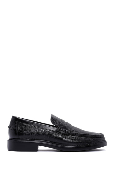 Erkek Siyah Deri Casual Loafer_0