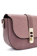 Women's Pink Long Strap Crocodile Patterned Shoulder Bag | Derimod