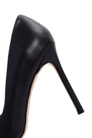 Women's Black Thin Heeled Leather Stiletto | Derimod