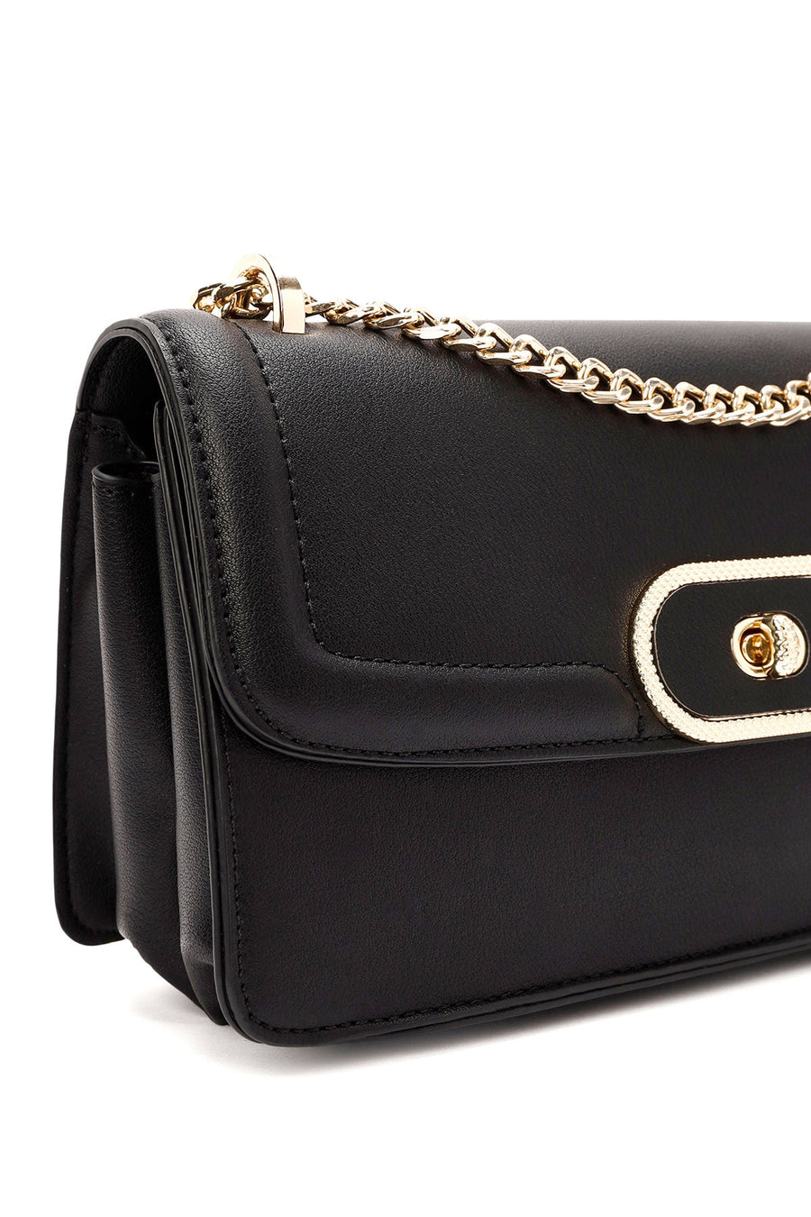 Women's Black Long Chain Strap Shoulder Bag