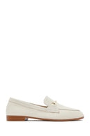Women's Cream Leather Masculine Loafer | Derimod