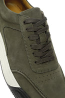 Erkek Yeşil Bağcıklı Kalın Tabanlı Nubuk Deri Sneaker | Derimod