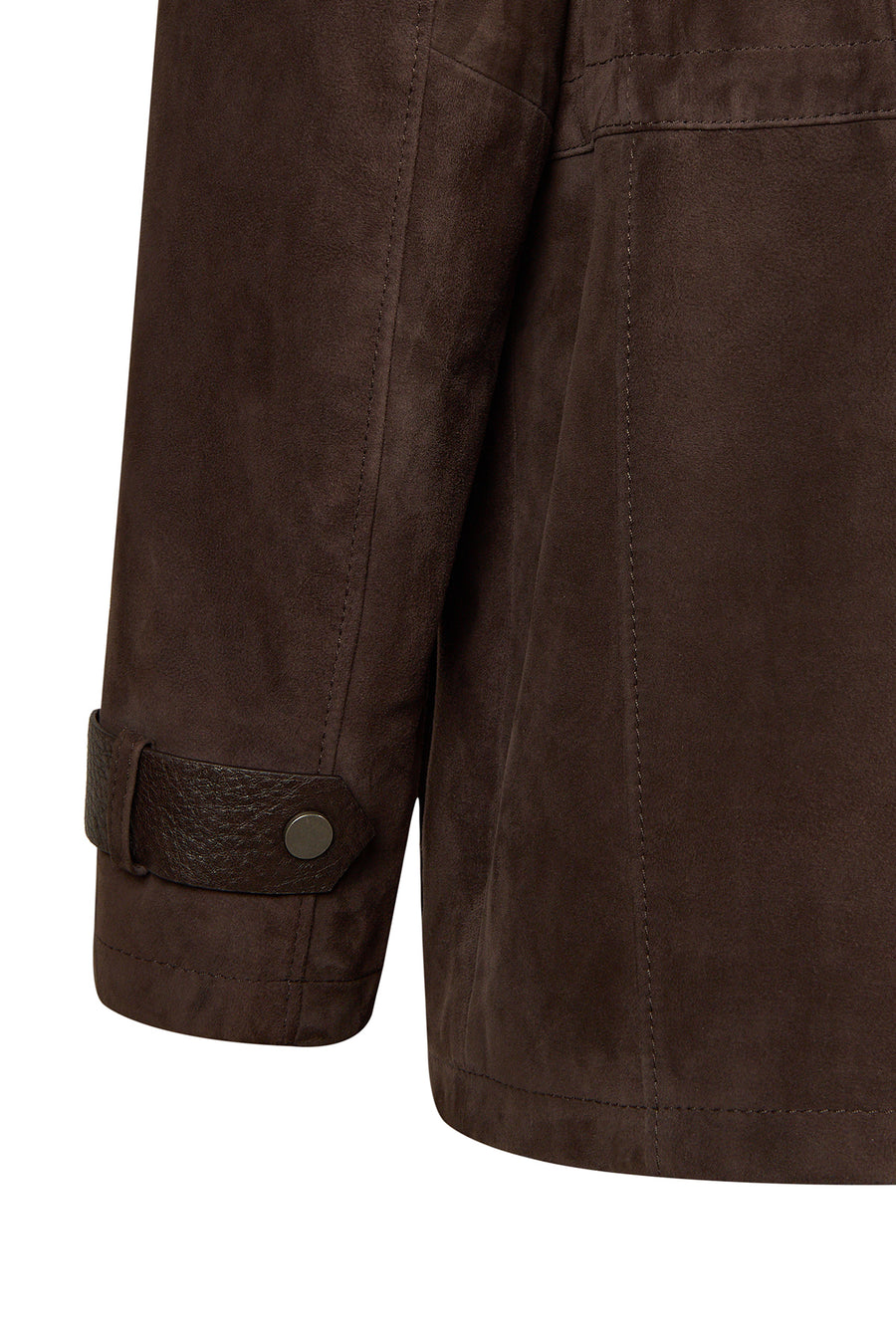 Torres Male Brown Mandarin Collar Suede Coat