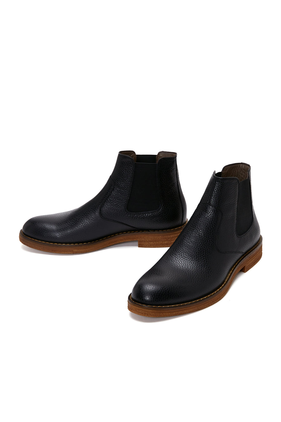 Men's Black Leather Casual Chelsea Boots