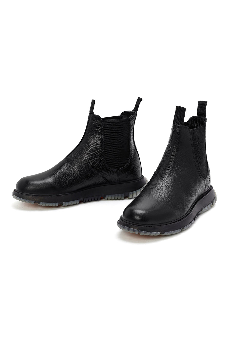 Male Black Leather Casual Chelsea Boots