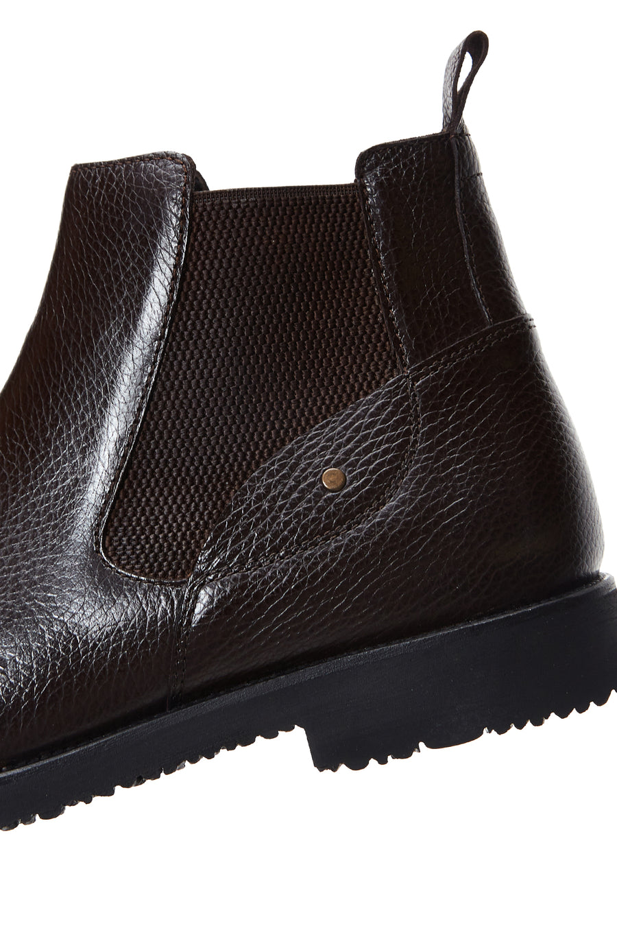Men's Brown Leather Chelsea Flat Boots