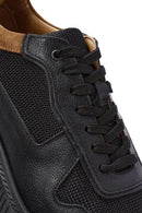 Men's Black Lace-up Leather Sneaker | Derimod