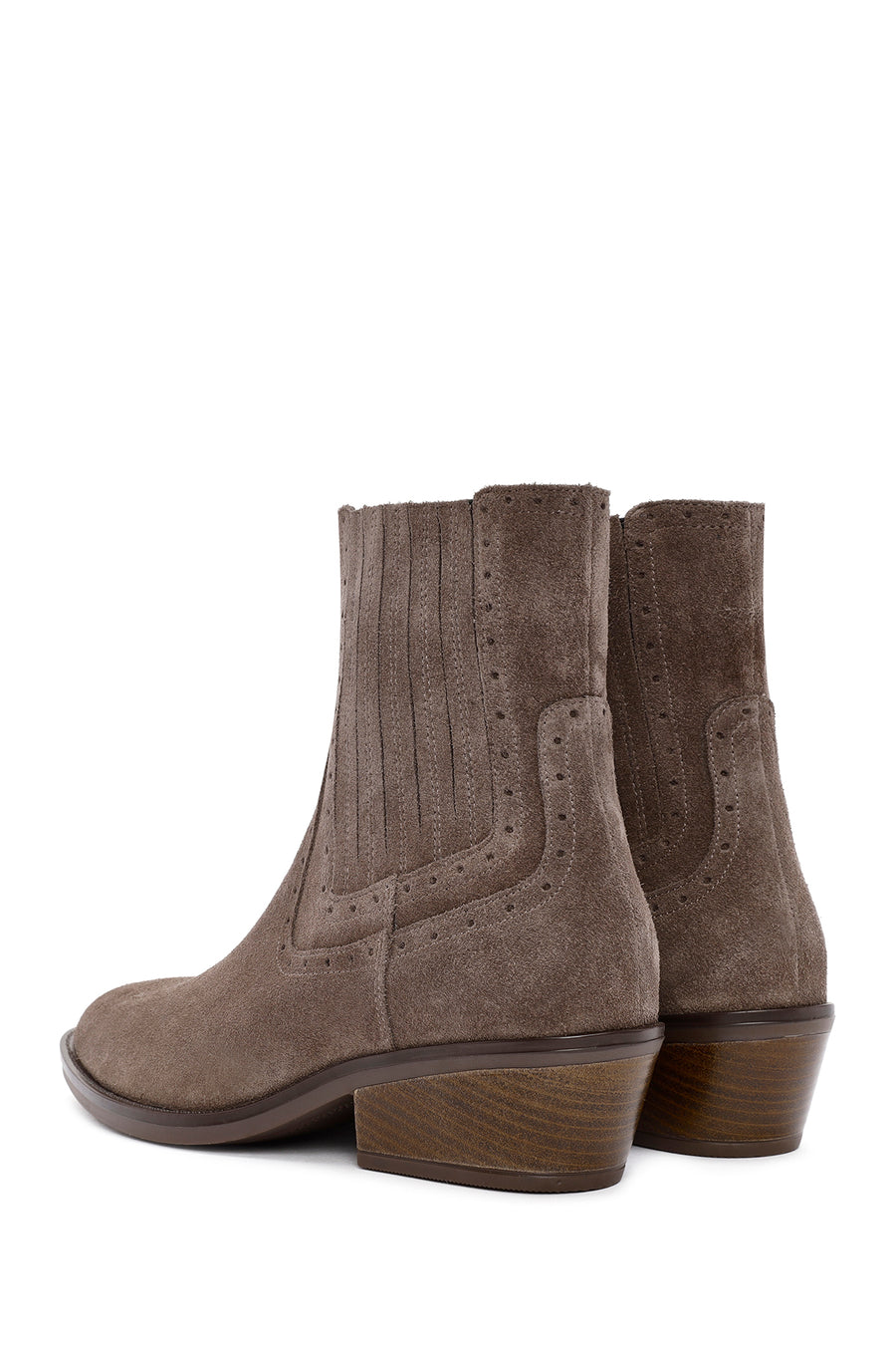 Woman Mink Suede Leather Cowboy Boots