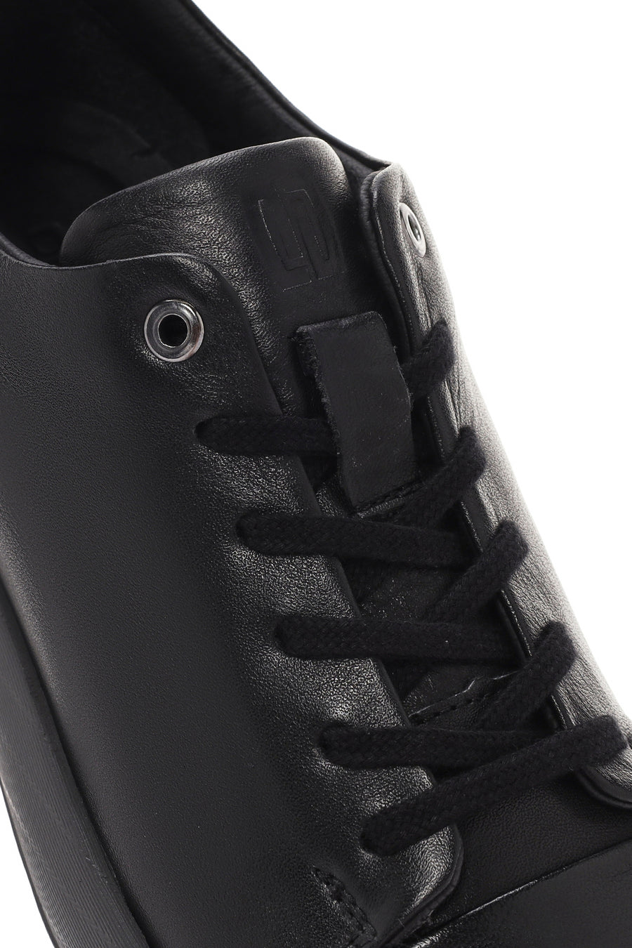 
Men's Black Lace-Up Leather Sneaker
