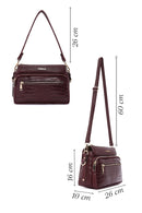 Women's Claret Red Long Strap Crocodile Crossbody Bag | Derimod