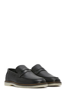 Men's Black Leather Casual Loafer | Derimod