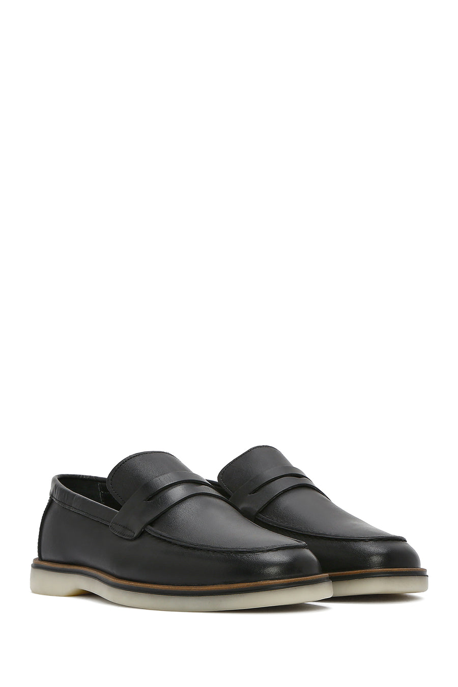 Men's Black Leather Casual Loafer