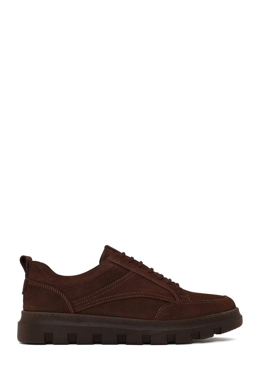 Male Brown Lace-Up Nubuck Leather Casual Sneaker WM828003DN | Derimod