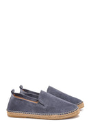 Men's Gray Suede Leather Espadrilles | Derimod