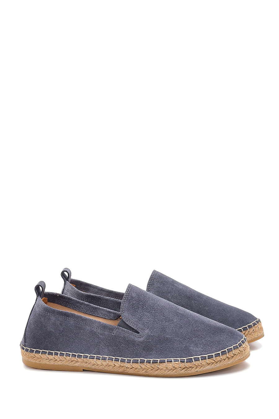 Men's Gray Suede Leather Espadrilles
