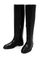 Women's Black Zippered Leather Boots | Derimod