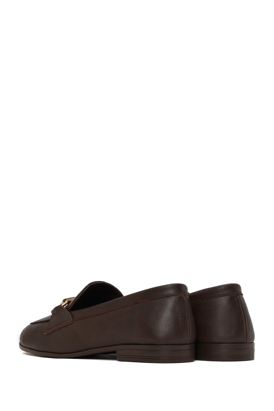 Kadın Kahverengi Toka Detaylı Deri Maskülen Loafer