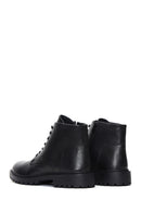 Men's Black Leather Zippered Casual Boots | Derimod