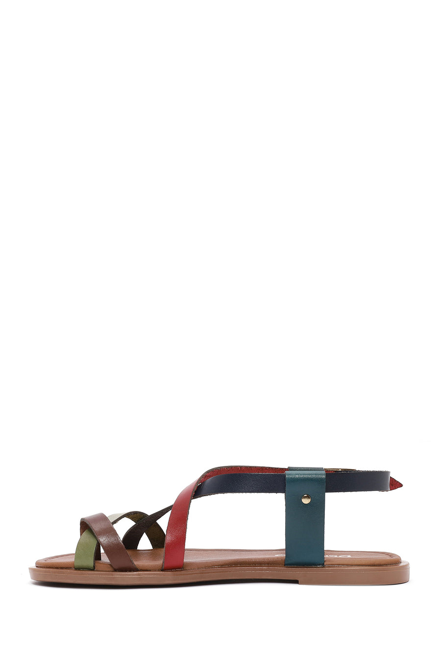 Women's Multicolored Flip-Flop Leather Bodrum Sandals