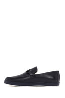 Men's Navy Blue Leather Casual Loafer | Derimod