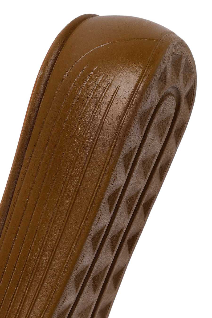 Women's Brown Thick Soled Leather Slippers