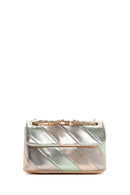 Women's Green Metallic Long Chain Strap Crossbody Bag | Derimod