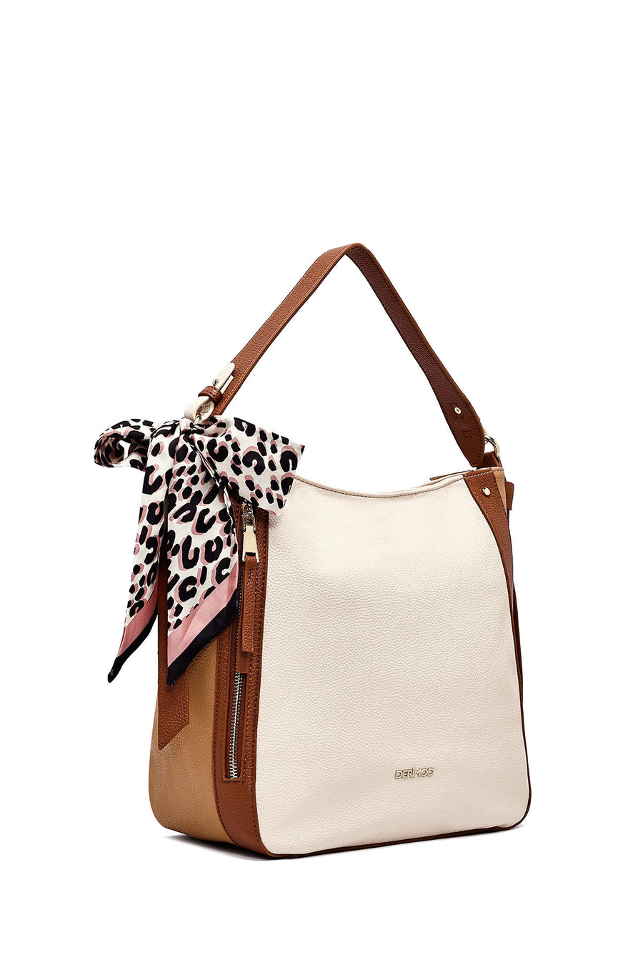 Women's Beige Long Strap Classic Shoulder Bag