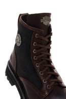 Harley Davidson Men's Dark Brown Jesus Exc Lace-Up Leather Boots | Derimod