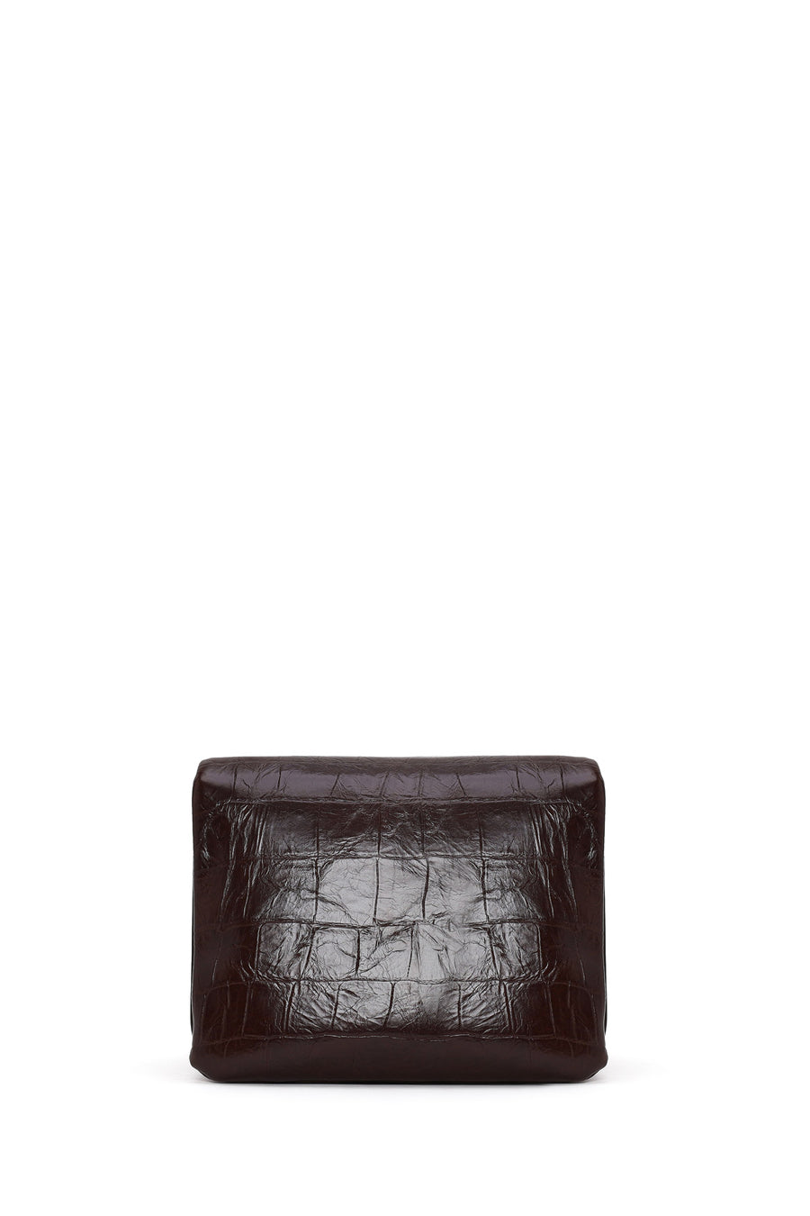 Woman Burgundy Croc-Embossed Crossbody Bag