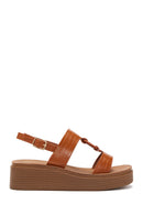 Women's Tan Ankle Strap Thick Soled Sandals | Derimod