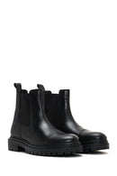 Men's Black Leather Casual Chelsea Boots | Derimod